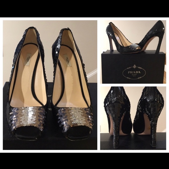 EXCELLENT PRADA sequin pumps heels EU 39 - Picture 6 of 8